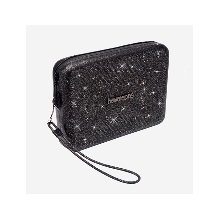  HAVAIANAS BEACH NECESSAIRE GLITTER BAG Black