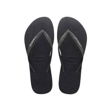  HAVAIANAS KIDS SLIM GLITTER black / dark grey metallic