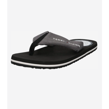  TOMMY HILFIGER RECYCLED CHAMBRAY BEACH SANDAL black