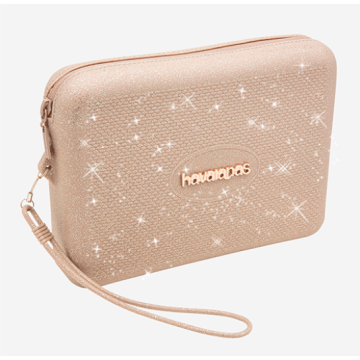 HAVAIANAS BEACH NECESSAIRE GLITTER BAG Golden