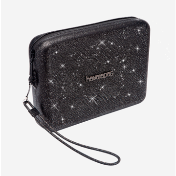  HAVAIANAS BEACH NECESSAIRE GLITTER BAG Black