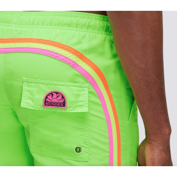  SUNDEK ELASTIC WAIST MID-LENGTH ZWEMSHORT Fluo green