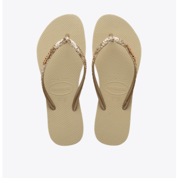  HAVAIANAS SLIM GLITTER Sand grey